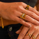 Anel Aro Triplo Banhado em Ouro 18K