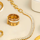 Anel Aro Triplo Banhado em Ouro 18K