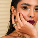 Anel Aro Triplo Banhado em Ouro 18K